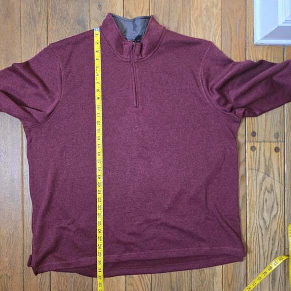 Wrangler Authentics Men's Size 2XL Dark Red 1/4 Zip Pullover Sweater - Picture 11 of 13